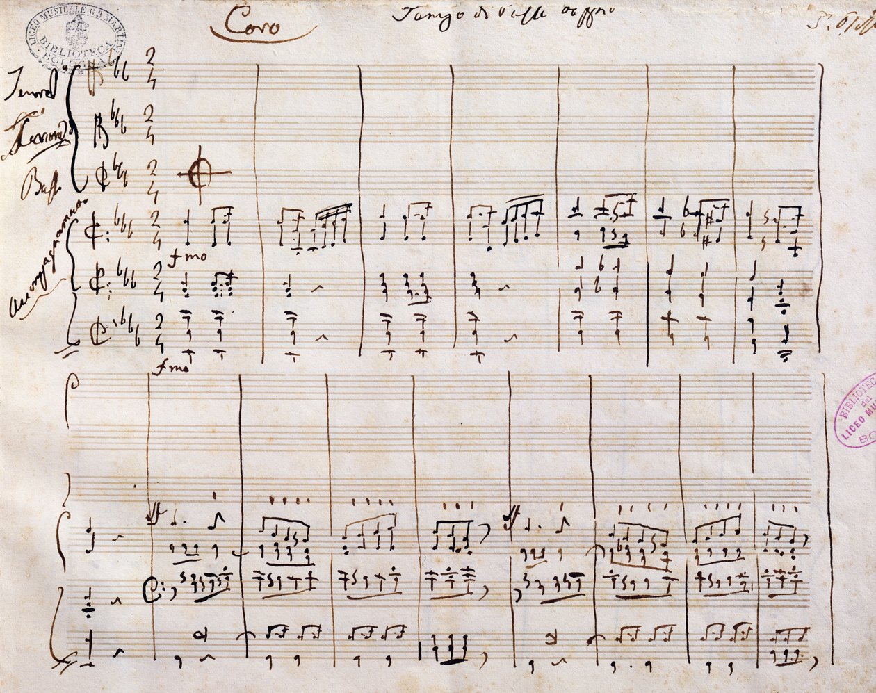 Handwritten score by Gioacchino Rossini by Gioachino Rossini