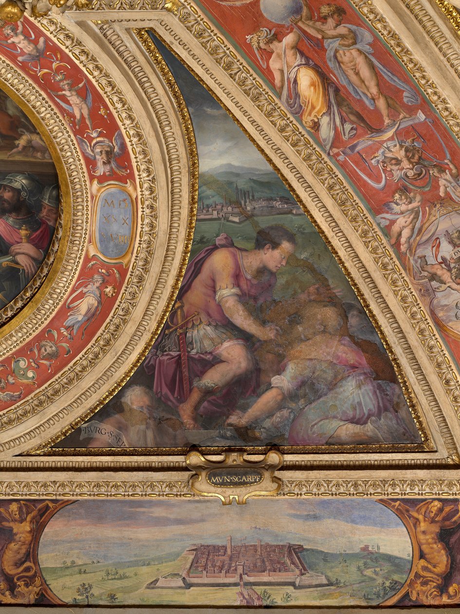Allegory of Borgo San Sepolcro; view of Scarperia by Giorgio Vasari