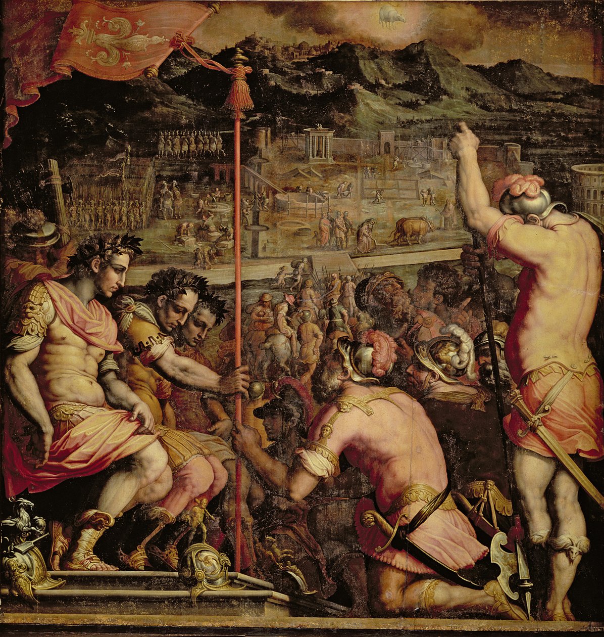 The Founding of Florence from the ceiling of the Salone dei Cinquecento, 1565 by Giorgio Vasari