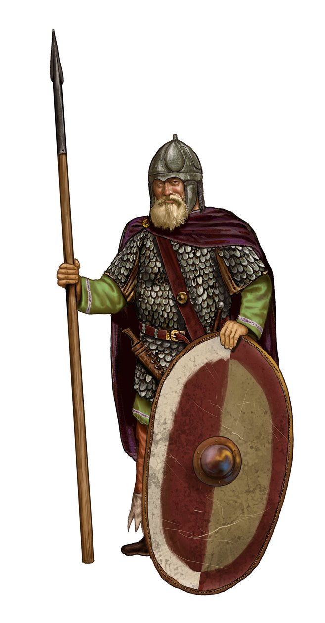 Barbarian: Ostrogoth warrior (Ostrogoth soldier, Germanic tribal confederation) by Giorgio Albertini