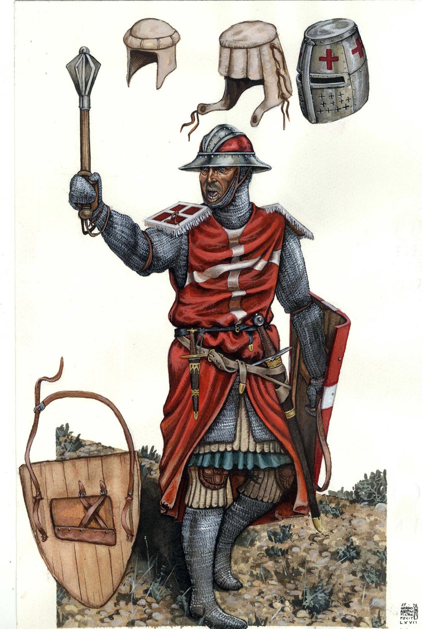 Representation of a sergeant of the Order of St. John of Jerusalem in the 13th century. by Giorgio Albertini