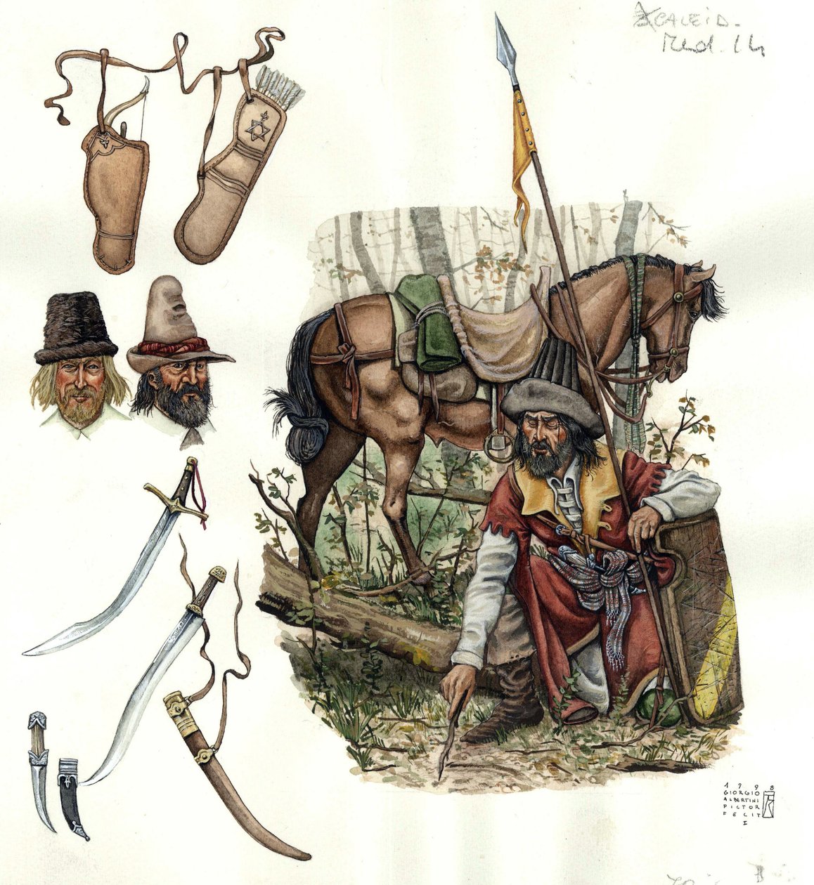 Representation of Estradiots, Light Mercenary Riders in the 15th Century by Giorgio Albertini