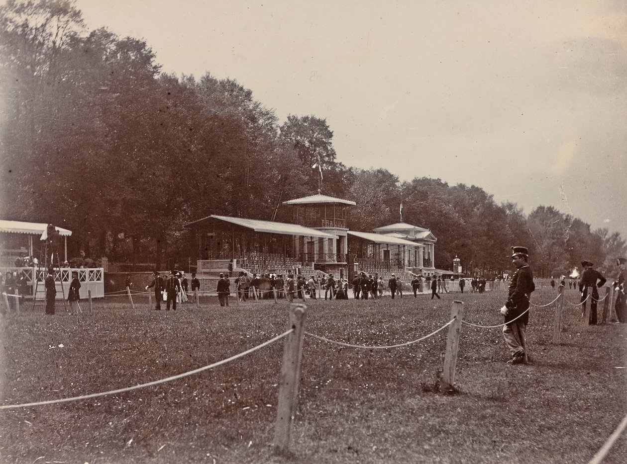 Policeman in a Racecourse during a Horse Race by Giorgio Enrico (attr.to) Levi
