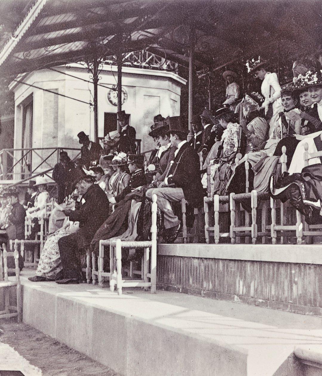 Viewers Racecourse in the Cascine Park: the Countess Cenami with Her Daughters, Levi, Conte Gondi, Ms. Van der Keim and Stepdaughter by Giorgio Enrico (attr.to) Levi