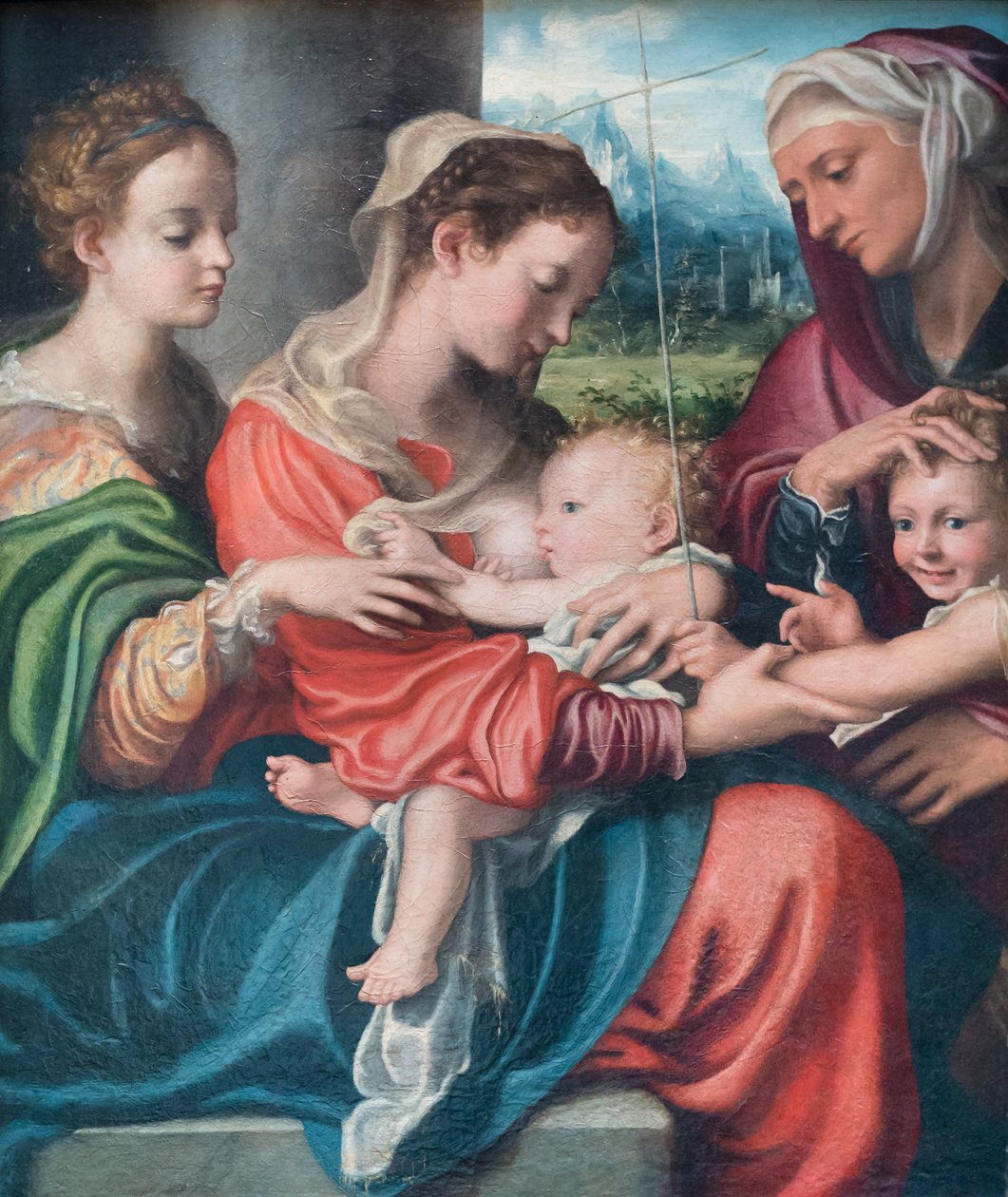 Madonna Feeding the Child, the Young St John and St Mary Magdalene and Elizabeth by Giorgio Gandini del Grano