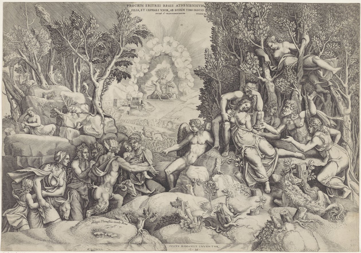 Cephalus and the Forest Gods Mourning the Death of Procris by Giorgio Ghisi