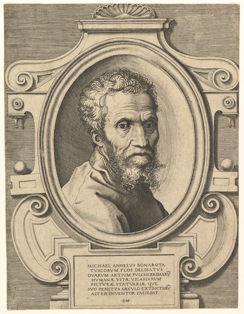 Portrait of Michelangelo by Giorgio Ghisi