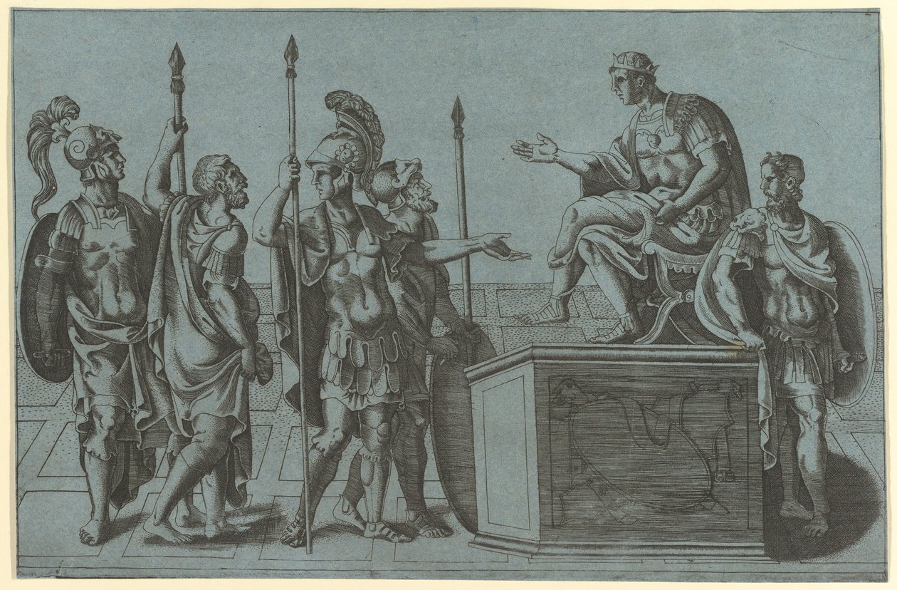 Roman Soldiers Before an Emperor by Giorgio Ghisi