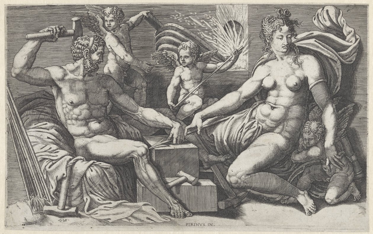 Venus and Vulcan in the Forge of Vulcan by Giorgio Ghisi