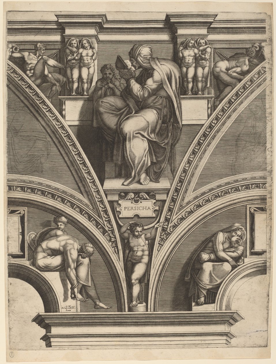 The Persian Sibyl by Giorgio Ghisi after Michelangelo