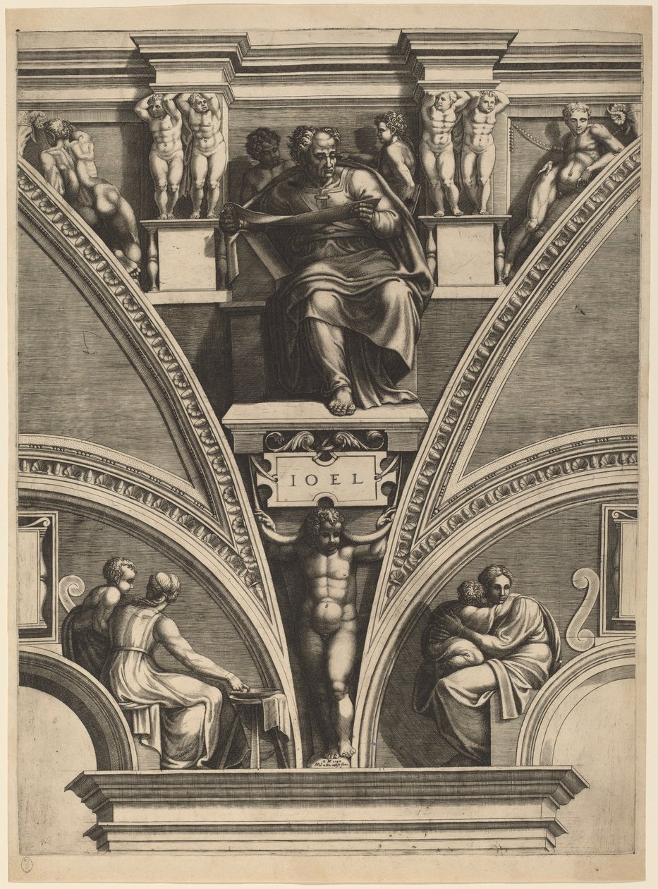 The Prophet Joel by Giorgio Ghisi after Michelangelo