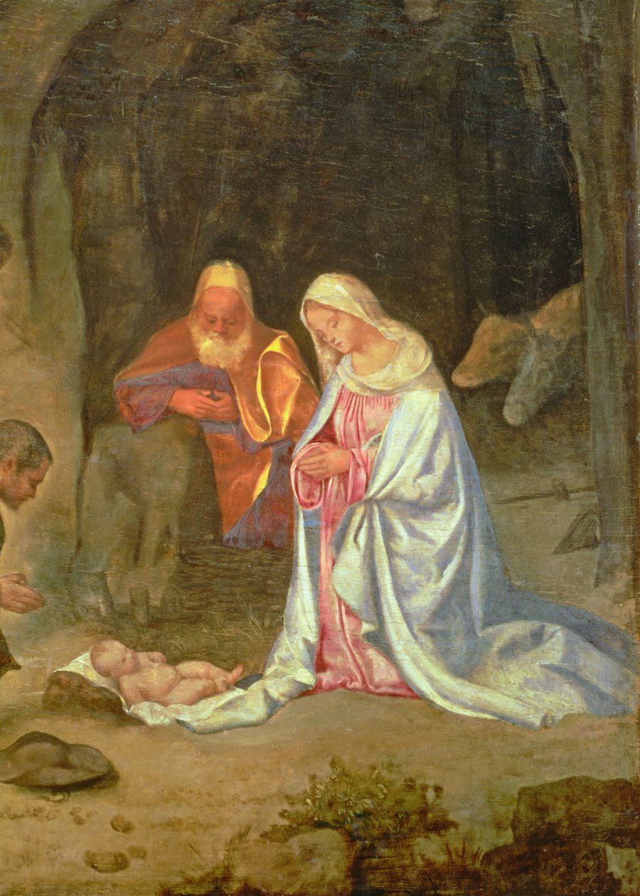 Adoration of the Shepherds, detail of the Holy Family, c.1510 (detail) by Giorgio Giorgione