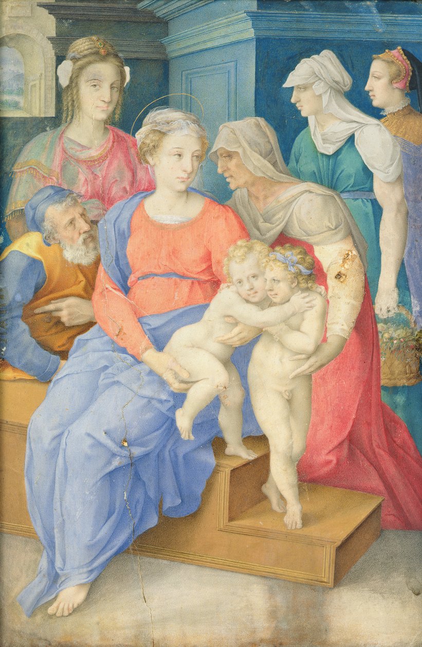 The Holy Family with St. Elizabeth, St. John the Baptist and Three Noblewomen, c.1557 by Giorgio Giulio Clovio