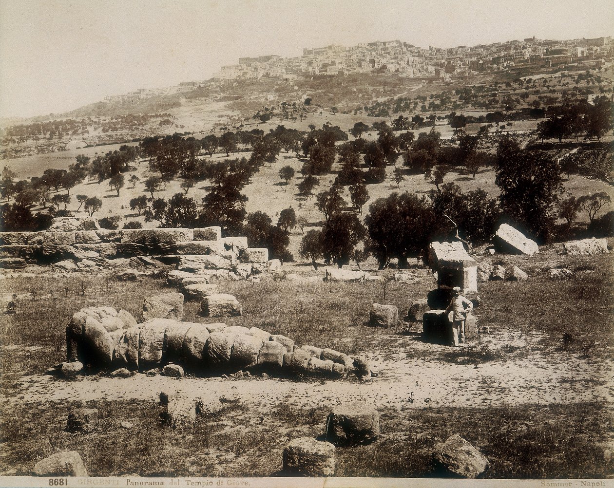 Agrigento: a view of the ruins of the Temple of Jupiter by Giorgio Sommer