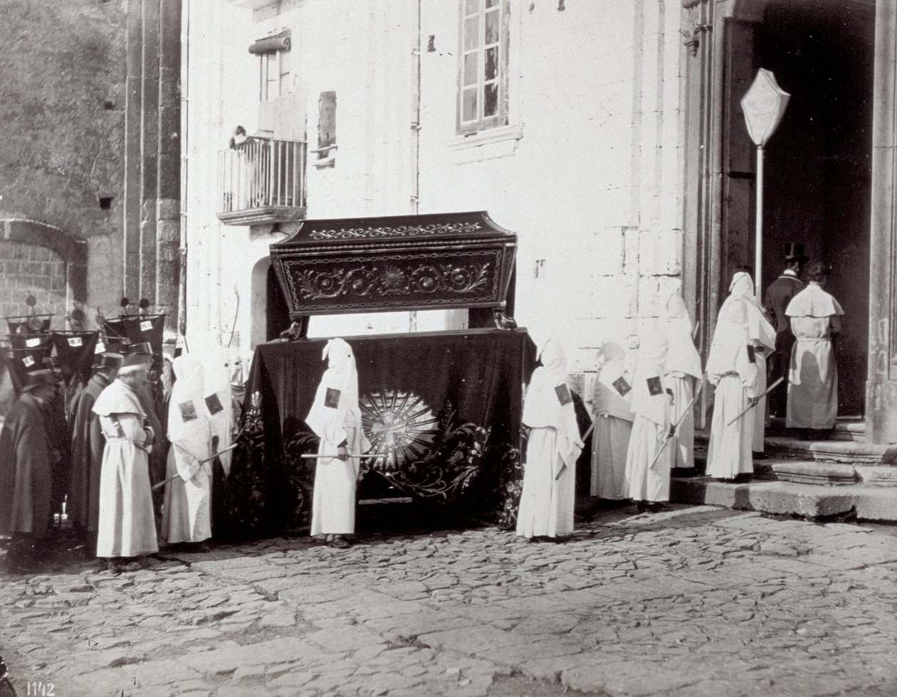Funeral Procession of the Congregation of San Francesco in Naples by Giorgio Sommer