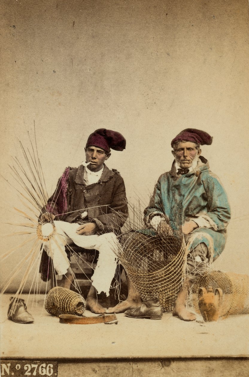 Straw-weavers, Naples by Giorgio Sommer