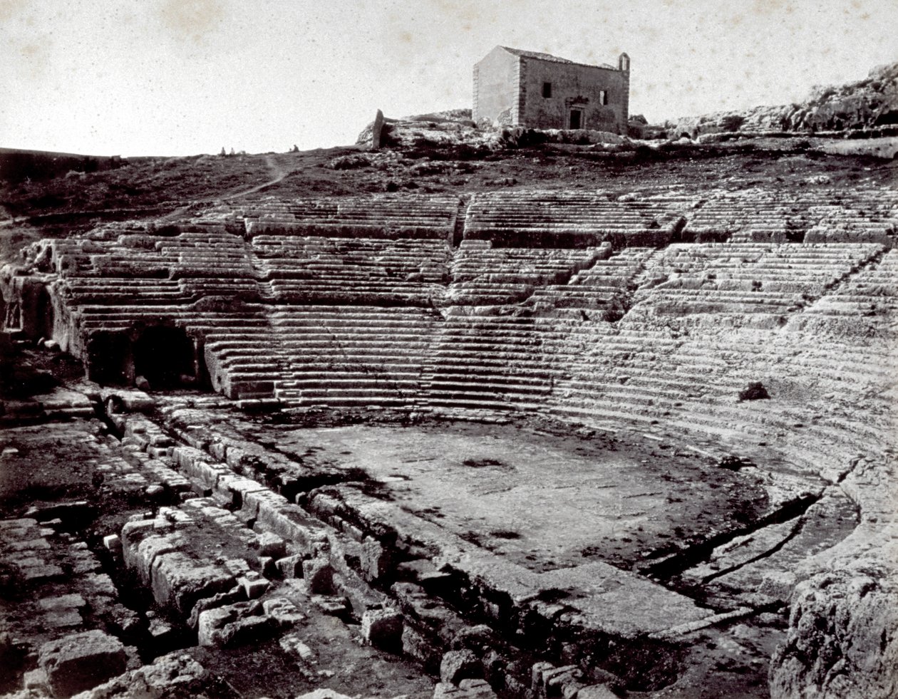 The remains of the Greek Theater in Siracusa, Monumental Park of the Neàpoll by Giorgio Sommer