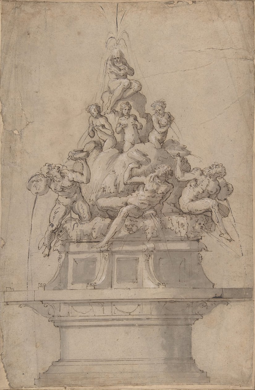 Design for a Fountain with Rivergods and Nymphs by Giorgio Vasari