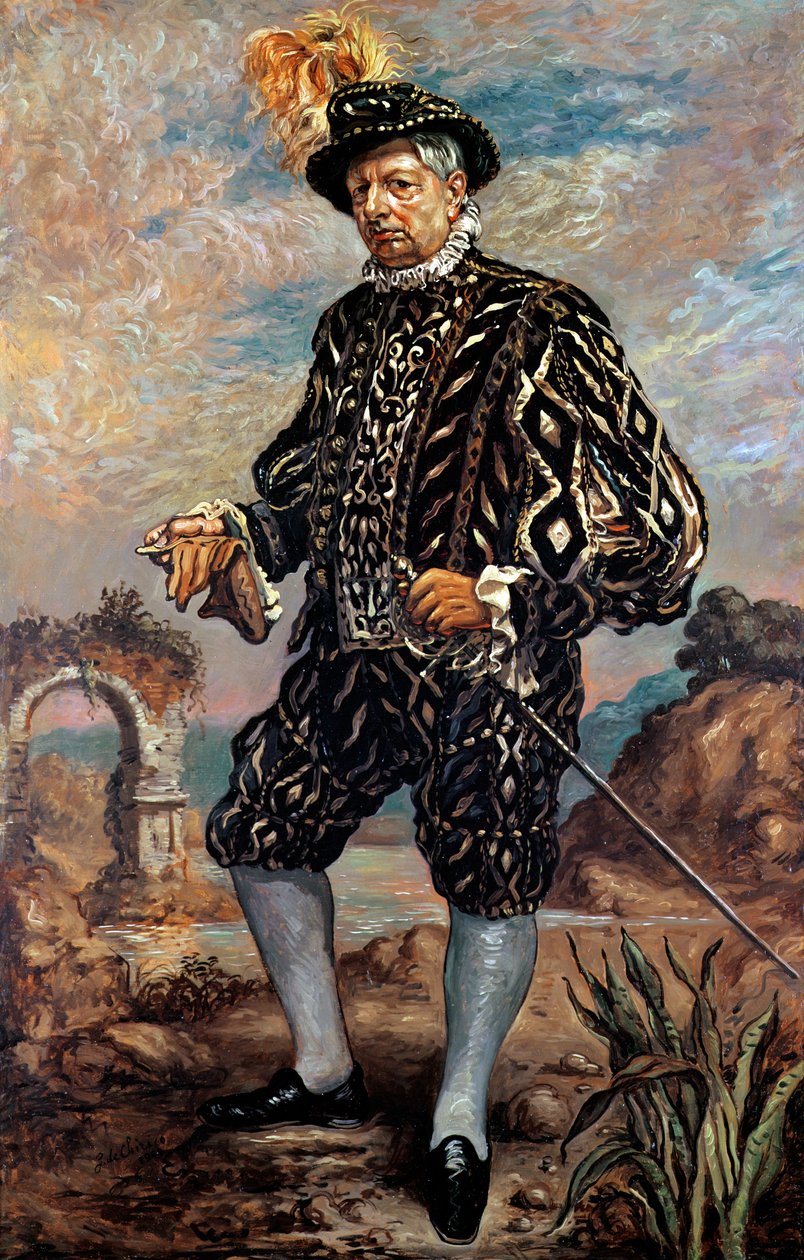 Self Portrait in a Black 17th Century Costume by Giorgio de Chirico
