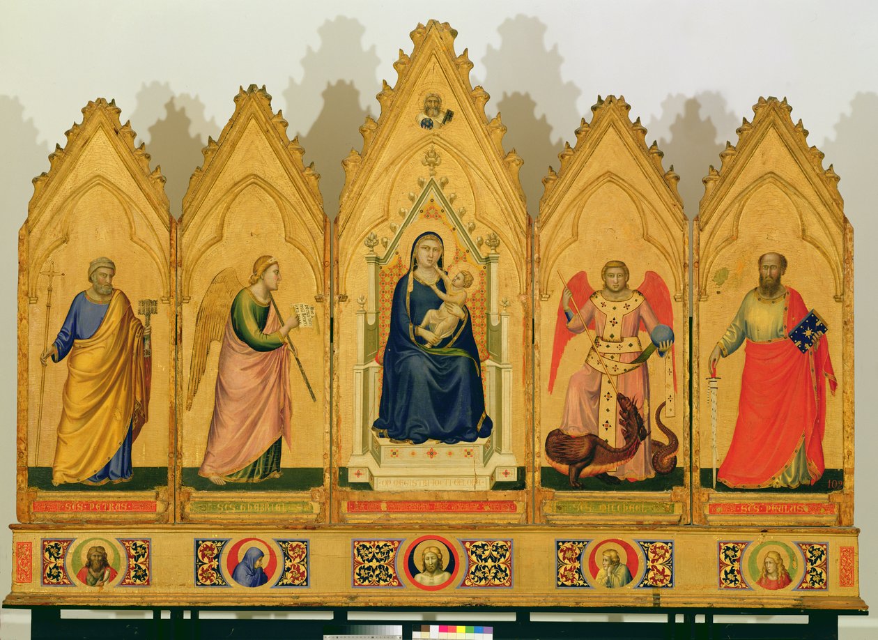 Polyptych of the Virgin and Child flanked by Saints by Giotto di Bondone