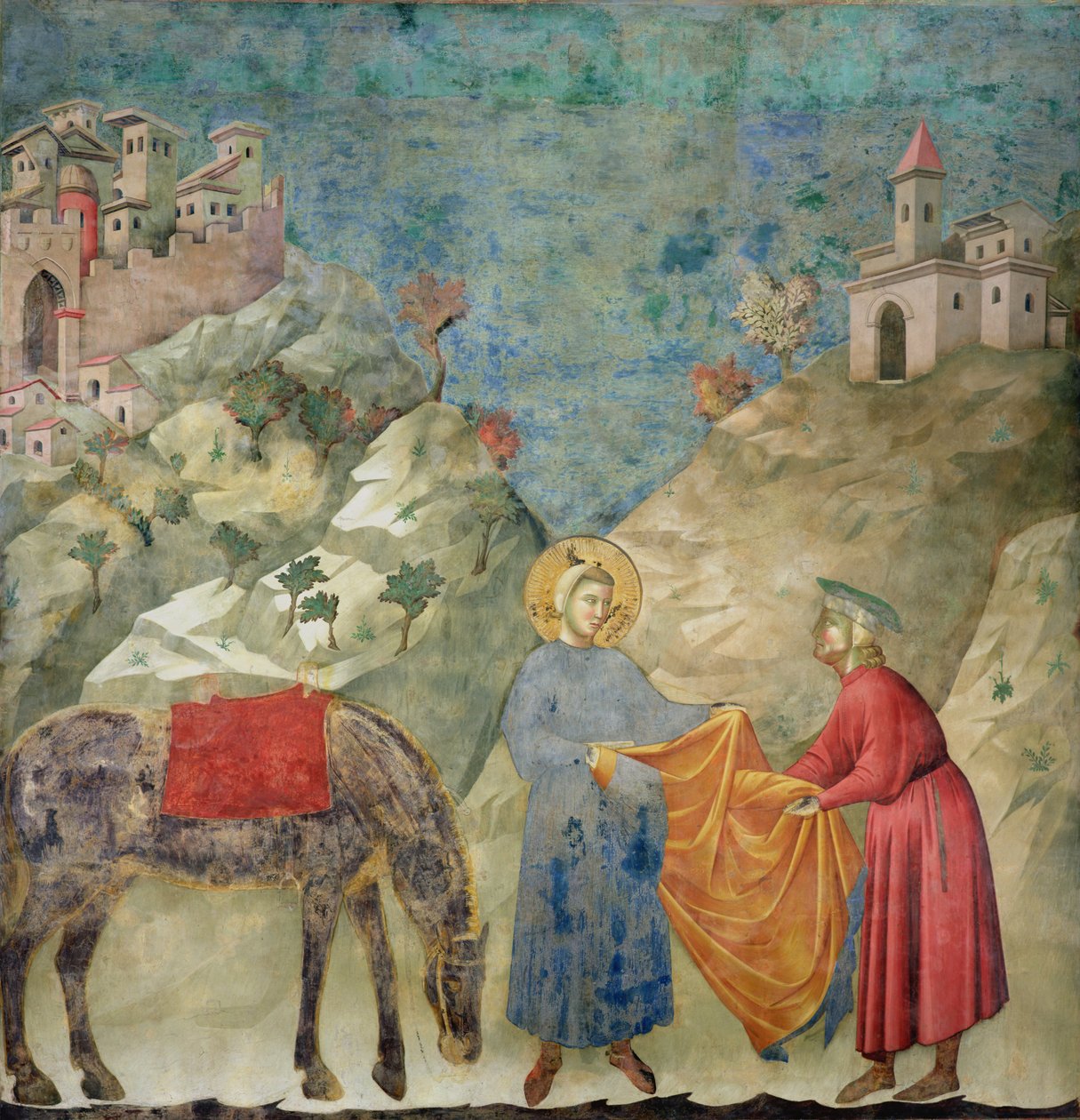 St. Francis Gives his Coat to a Stranger, 1296-97 by Giotto di Bondone