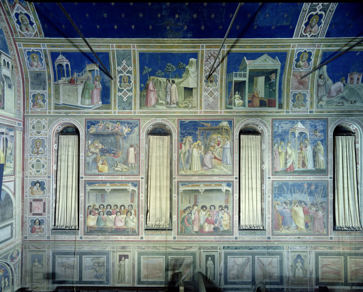 View of the south wall depicting scenes from the Life of Joachim and ...