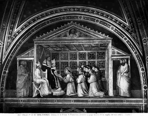 Pope Innocent III Approving the Rule (b/w photo) by Giotto (c.1266 1337)