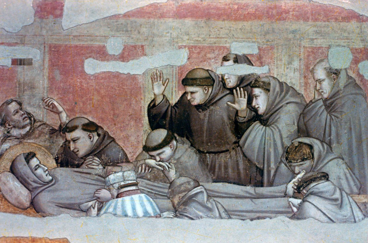 Death of St Francis and Inspection of Stigmata, c1320 by Giotto di Bondone