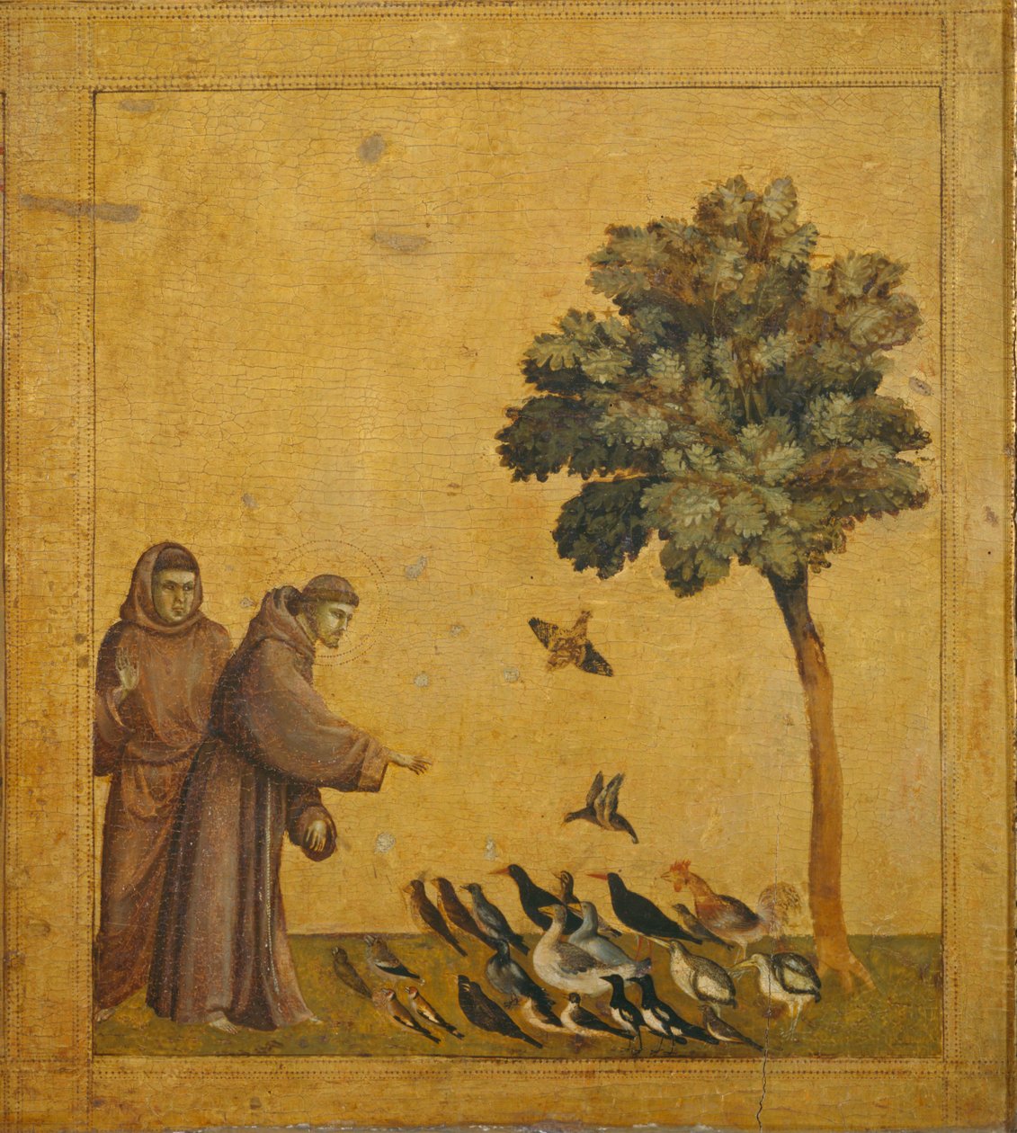 Saint Francis Preaching to the Birds by Giotto di Bondone (style of)