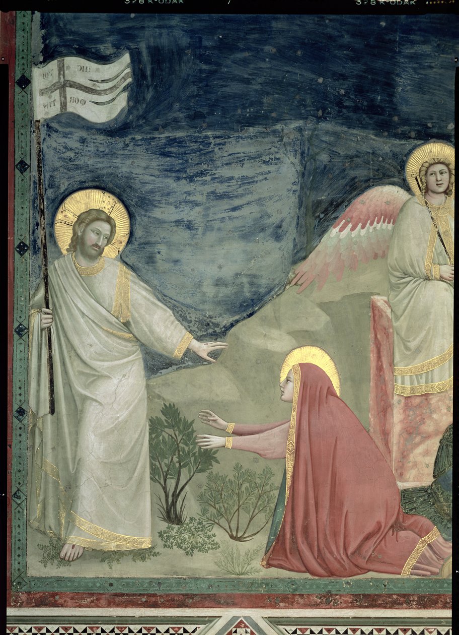 Noli me Tangere, detail (Christ and Mary Magdalene), c.1305 by Giotto di Bondone
