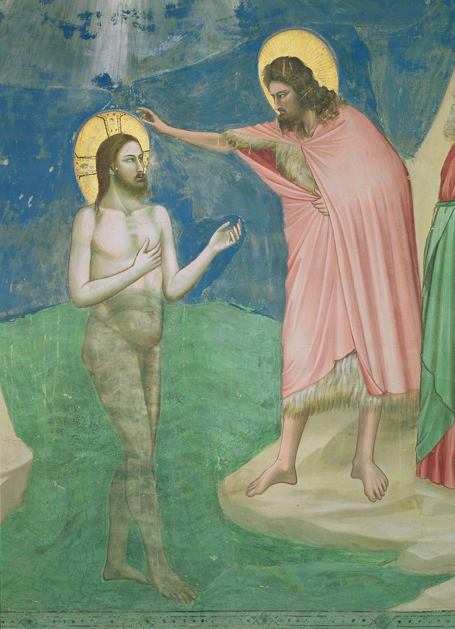 The Baptism of Christ (detail) by Giotto di Bondone