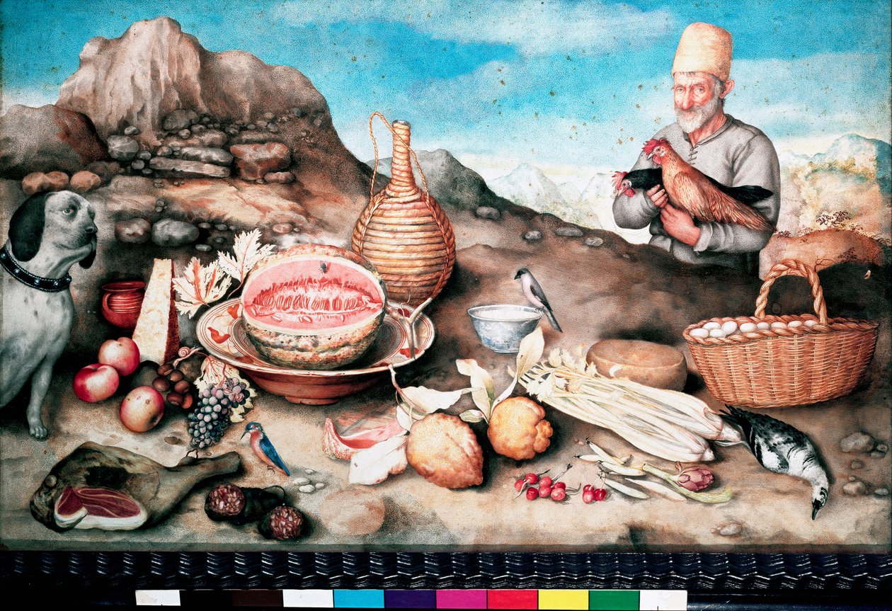 Still Life: Fish, Melon, Ham, Artichoke, Celery, Game by Giovanna Garzoni