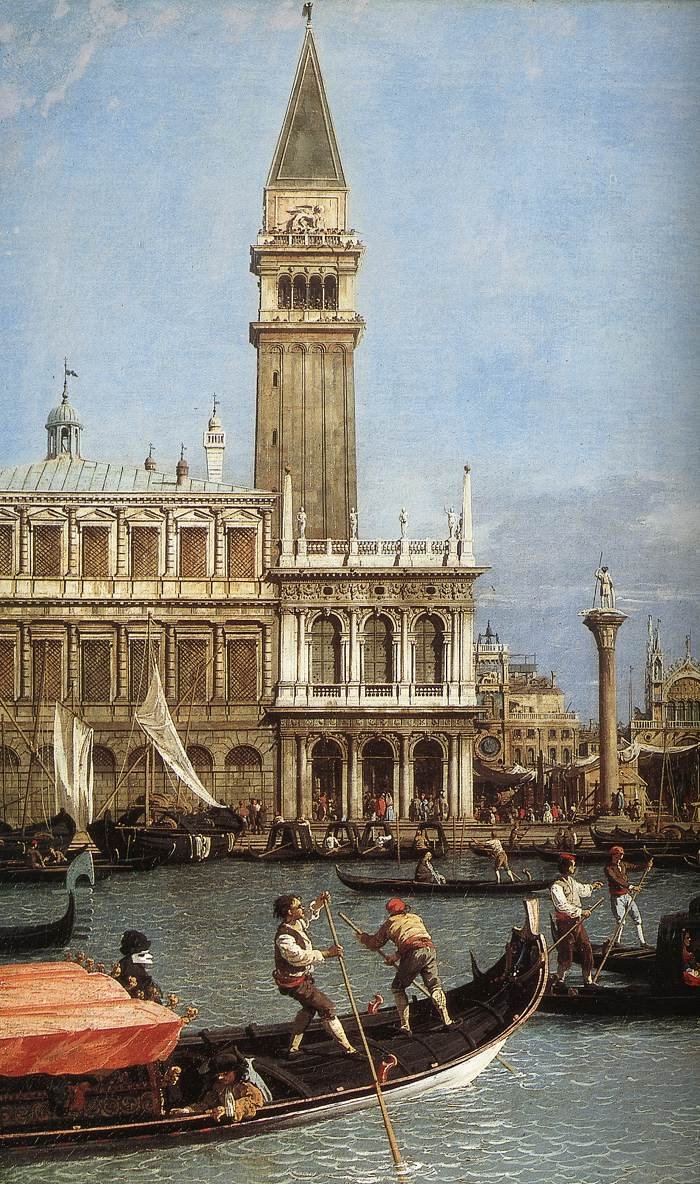 Return of the Bucentoro to the Molo on Ascension Day (detail) by Giovanni Antonio Canal