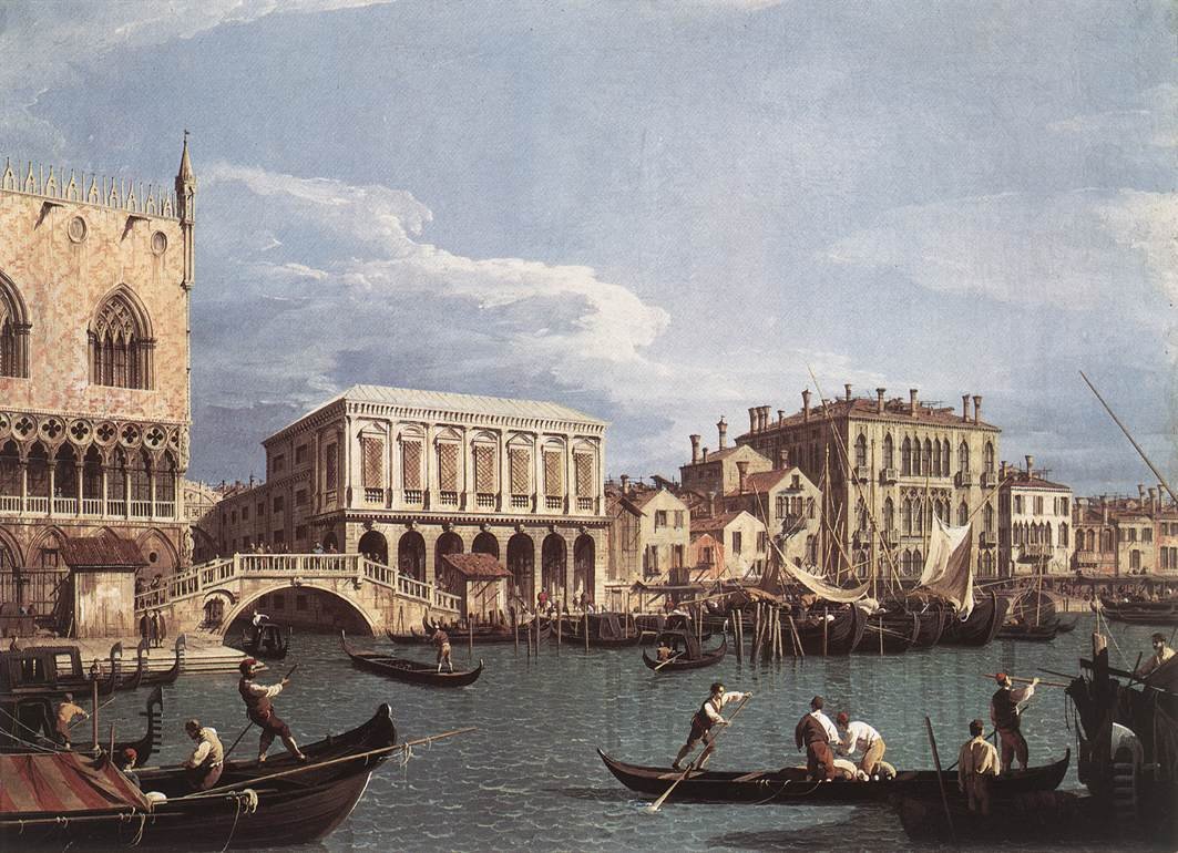 The Molo and the Riva degli Schiavoni from the Bacino di San Marco by Giovanni Antonio Canal