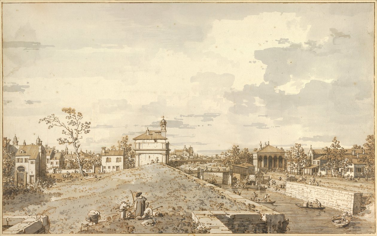 The Porta Portello with the Brenta Canal in Padua by Giovanni Antonio Canal