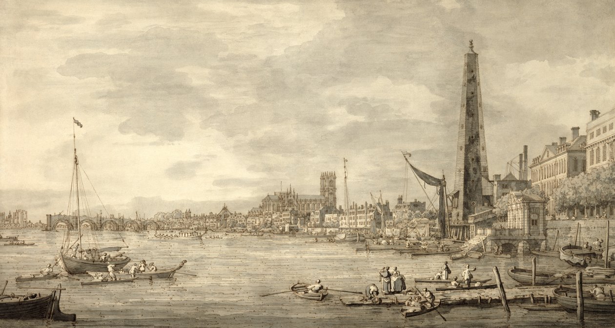 The Thames Looking Towards Westminster from Near York Water Gate by Giovanni Antonio Canal