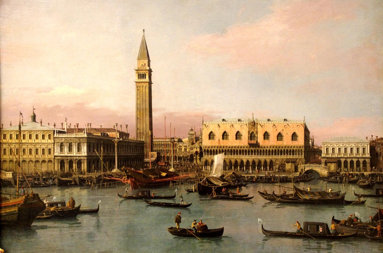 View of the Piazzetta and the Basin of San Marco in Venice by Giovanni Antonio Canal