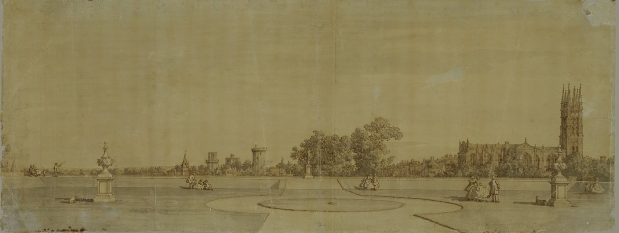 Warwick: The Town and Castle from the Priory Gardens by Giovanni Antonio Canal