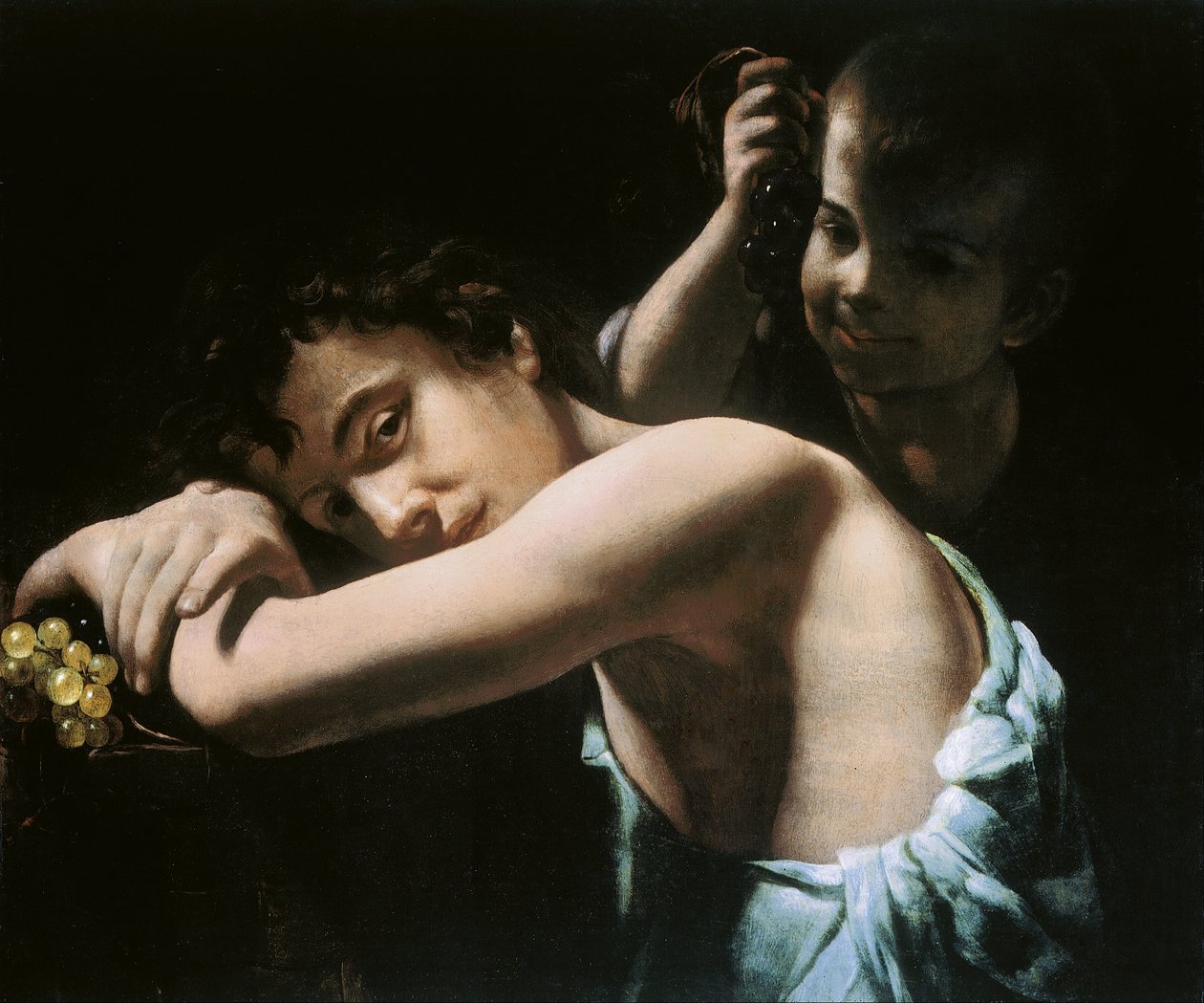 Two Youths with Grapes by Giovanni Battista Caracciolo