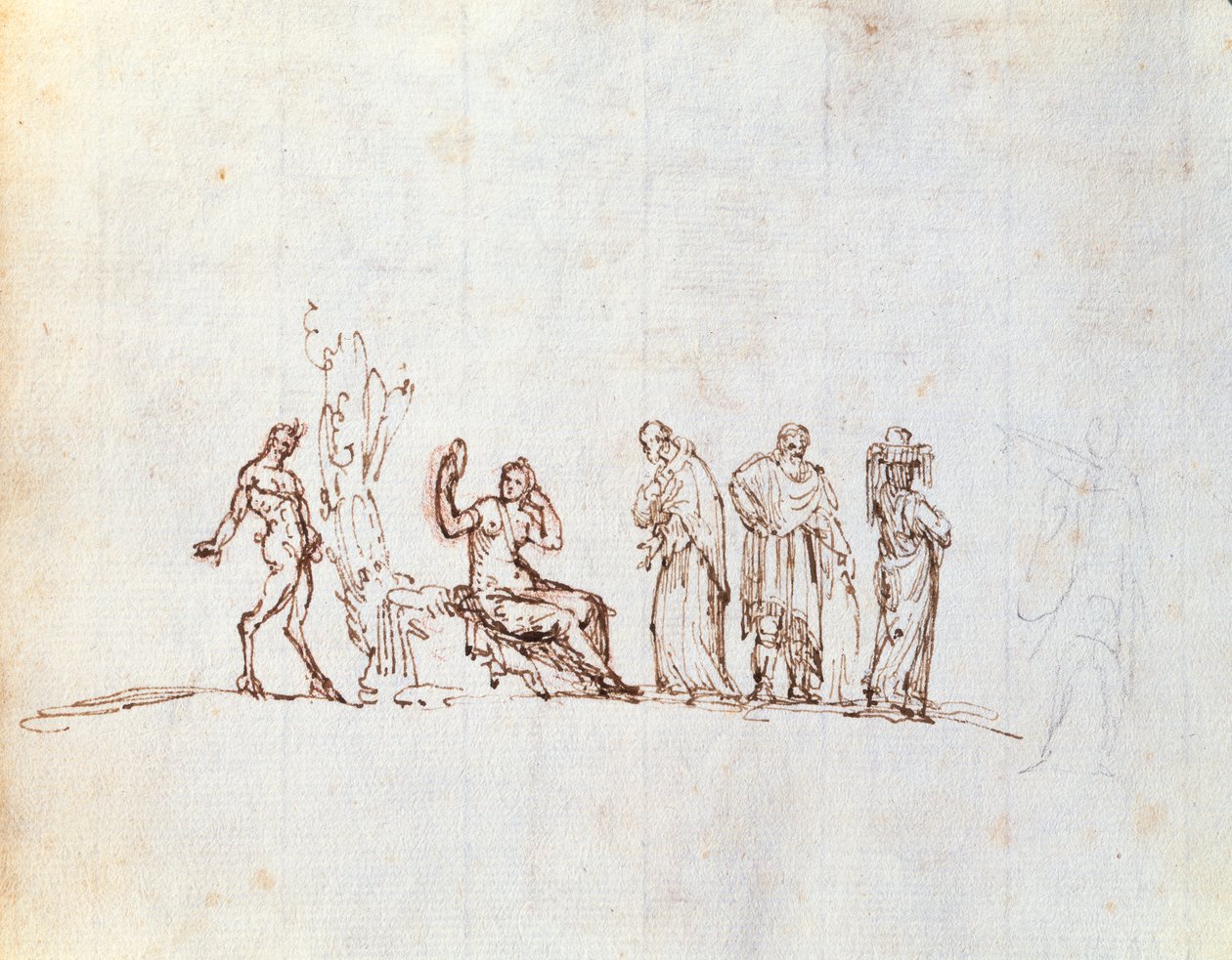 Five Sketches of Classical Figures by Giovanni Battista Busiri