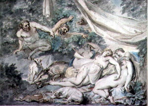 Nymphs Surprised by Satyrs by Giovanni Battista Cipriani