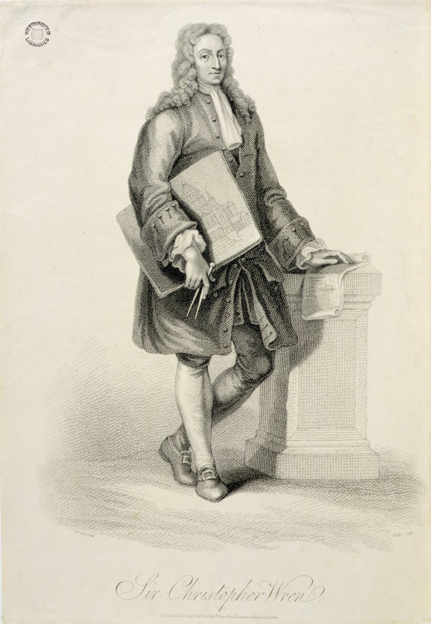 Sir Christopher Wren, engraved by James Godby, pub. by Edward Orme, 1815 by Giovanni Battista Cipriani