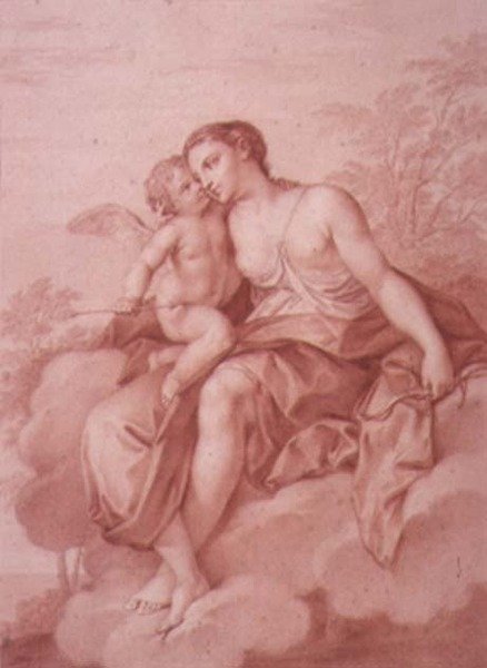 Venus Reclining on a Cloud, Embracing Cupid by Giovanni Battista Cipriani