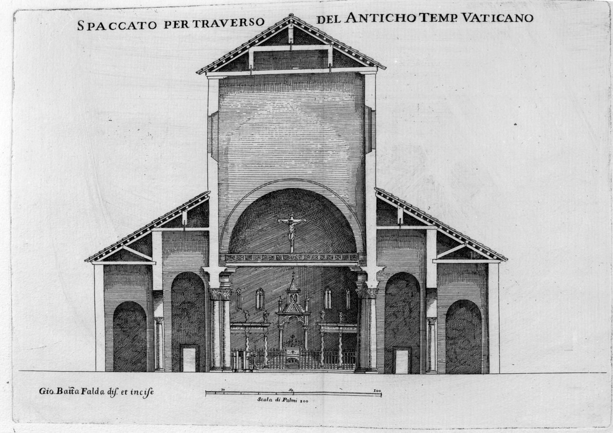 A Cross-Section of the old Vatican church of St. Peter