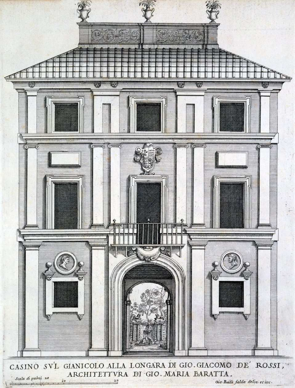 Garden casino belonging to Giacomo de Rossi on the Gianicolo alla Longara, from 