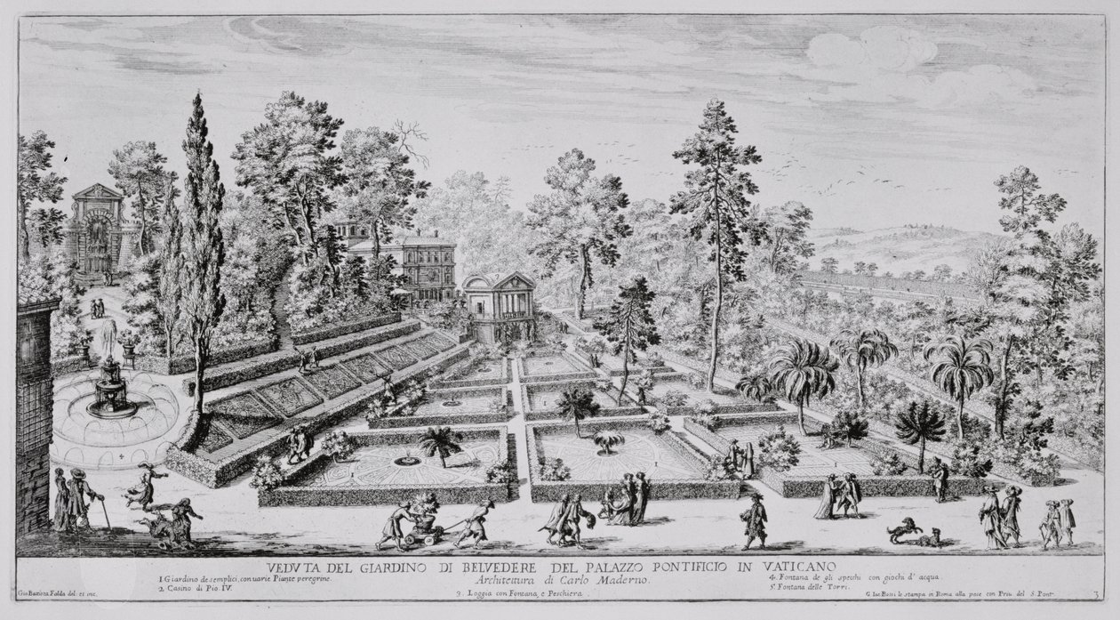 The Pleasure Garden and Pavilion of Pope Pius IV at the Vatican Palace by Giovanni Battista Falda