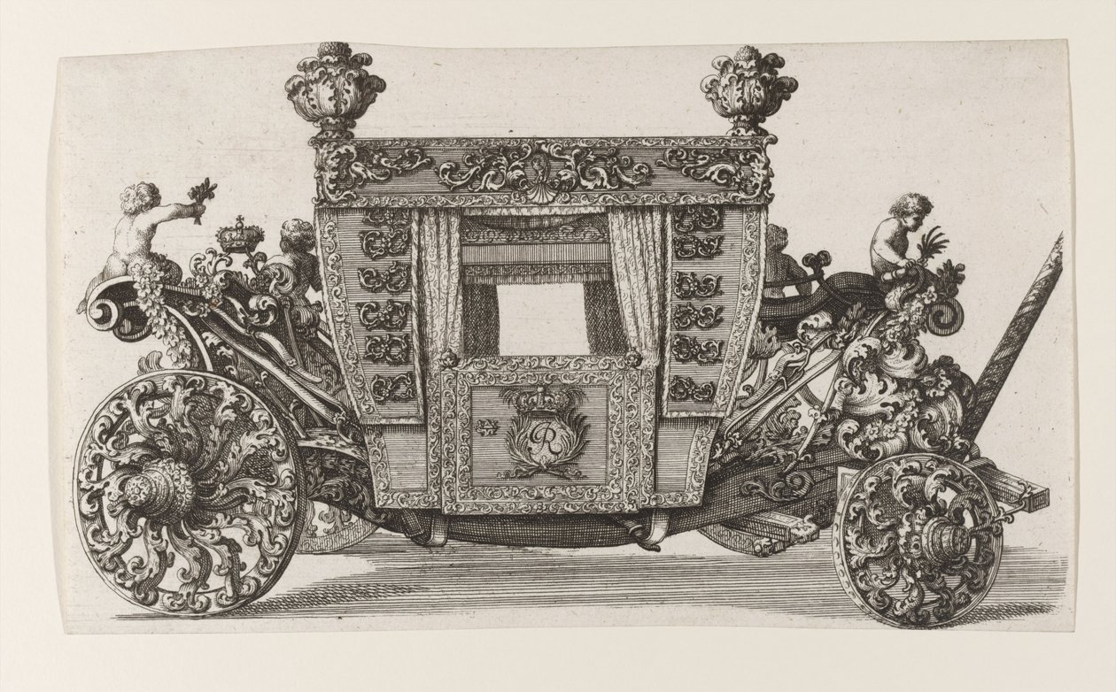 Side View of the Second Carriage of Lord Castelmaine Built in 1686 by Andrea Cornely After His Own Design by Giovanni Battista Lenardi