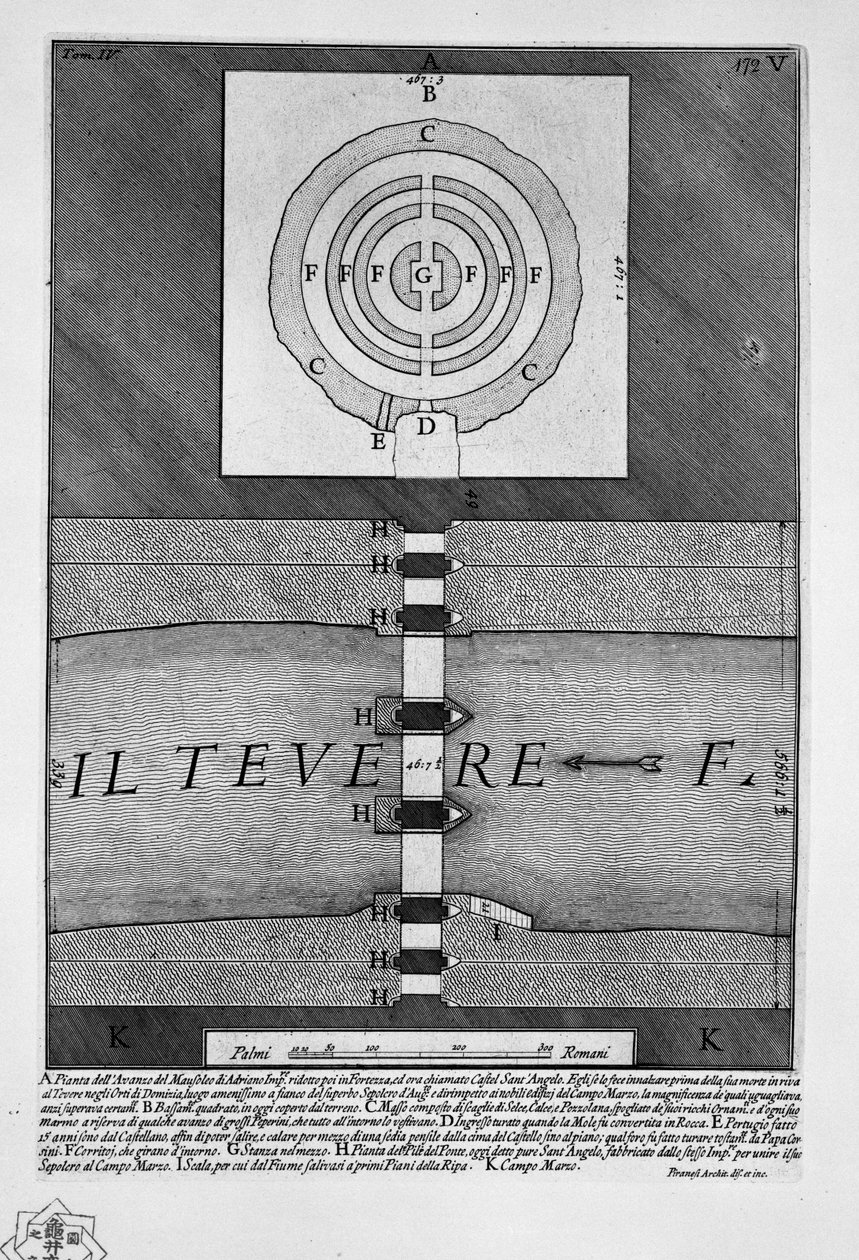 Mausoleum of Hadrian by Giovanni Battista Piranesi