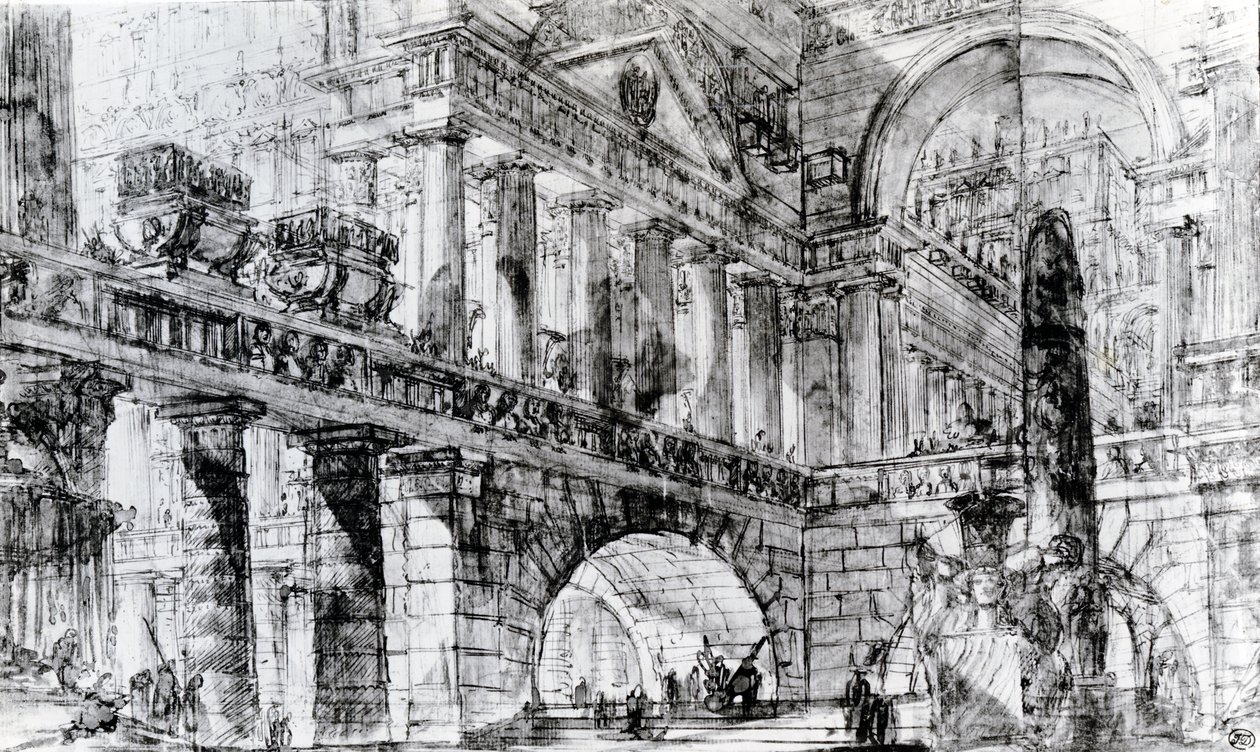 Temple Courtyard by Giovanni Battista Piranesi