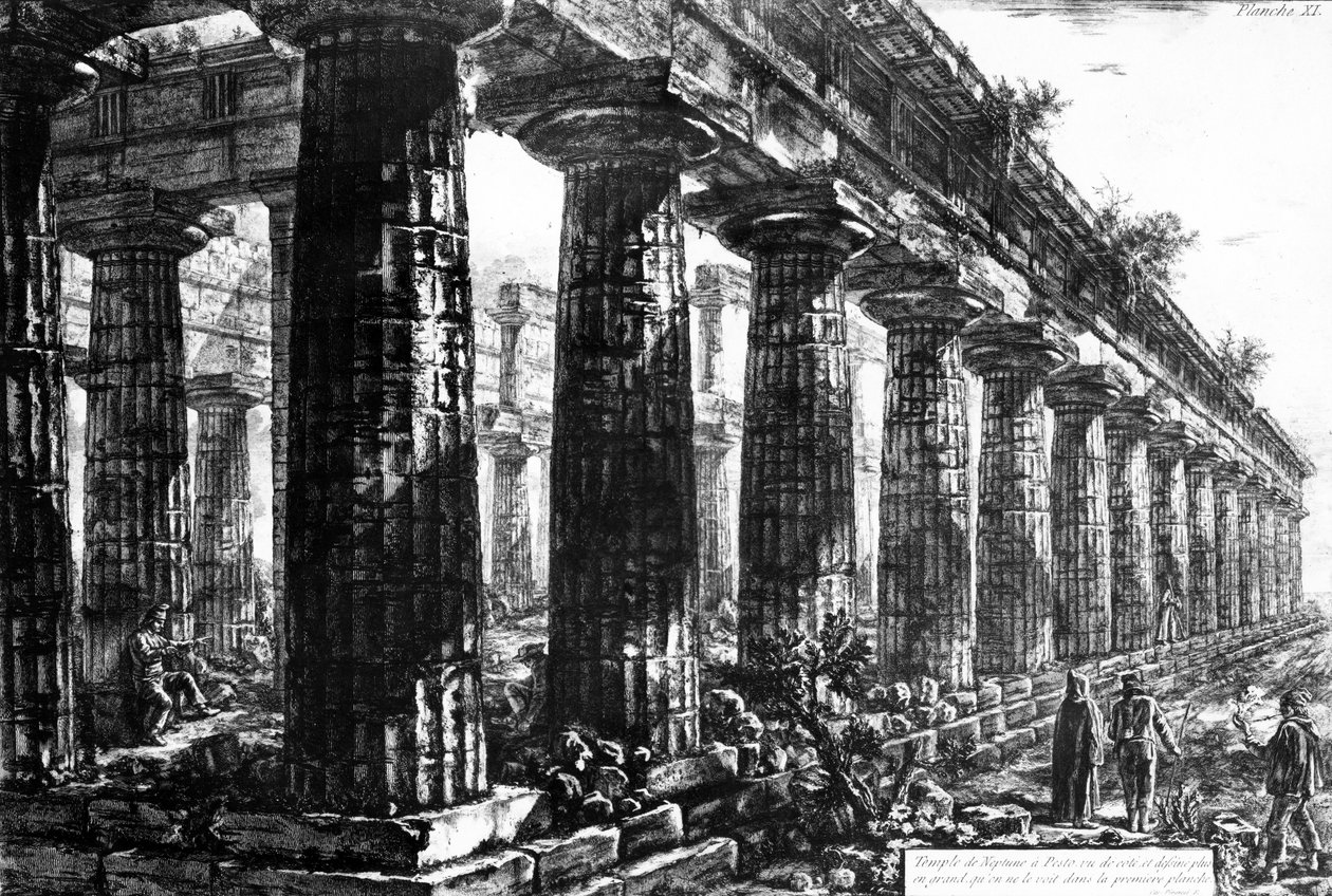 The Temple of Neptune at Paestum, etched by Francesco Piranesi by Giovanni Battista Piranesi